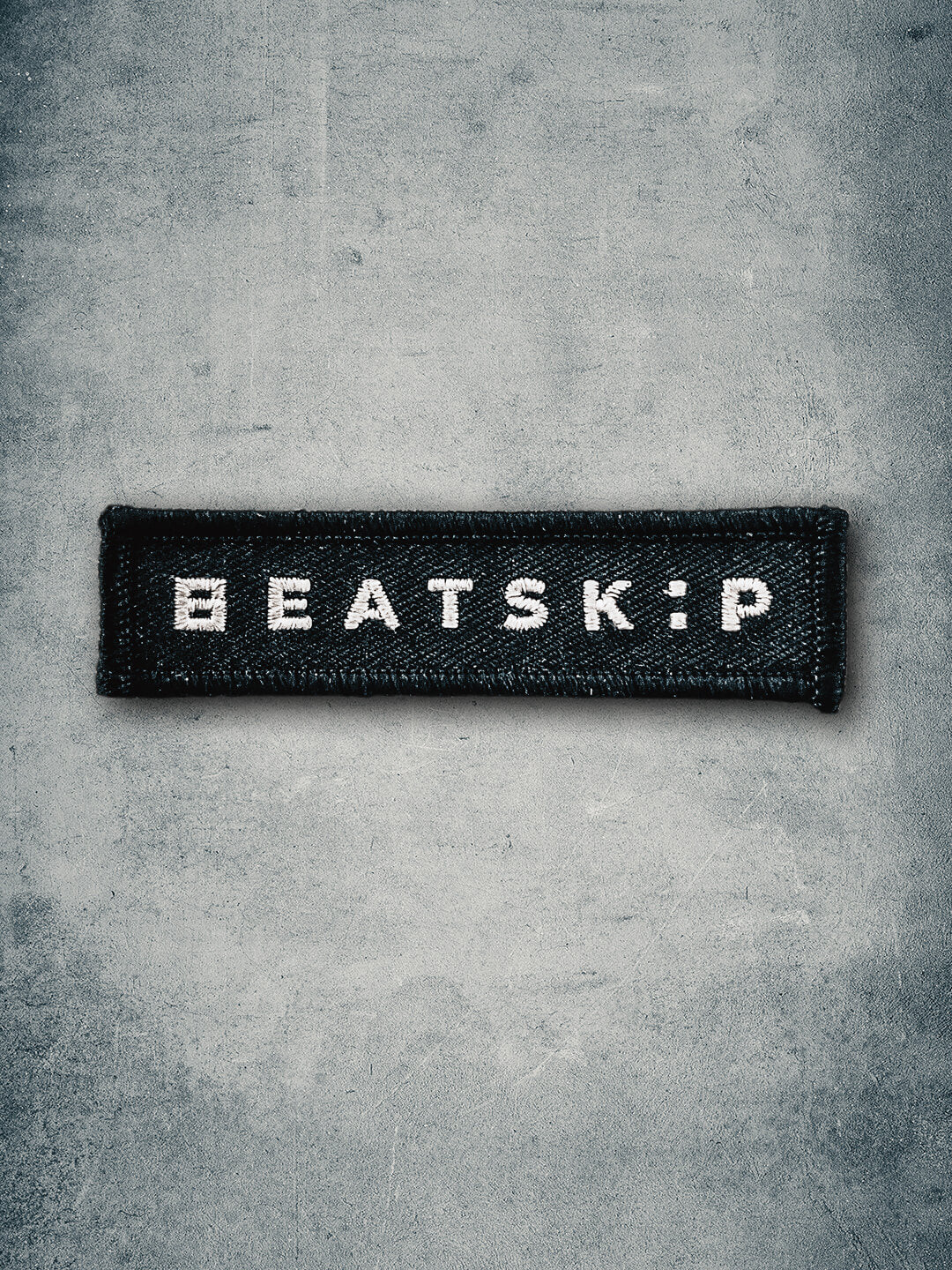 Beatskip Logo White on Black Patch